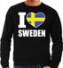 Bellatio Decorations I love Sweden Supporter Sweater / Trui Heren - Zwart - L