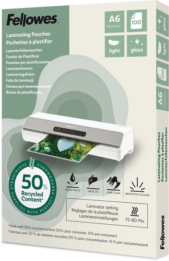 Fellowes 100143441 laminatorzak 100 stuk(s)