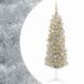 vidaXL Épine artificielle étroite avec 150 LED et lumière blanc chaud 150 cm