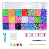 mituso Loom Bands - 4200+ verschillende looms incl. geweven frame | Starter Set - elastieken in 21 kleuren | Loombanden met accessoires en opbergdoos voor armbanden DIY