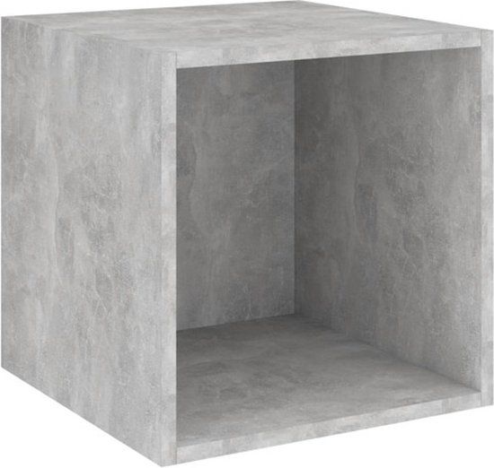 vidaXL Wandkast 37x37x37 cm Spaanplaat Betongrijs