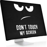 kwmobile Beschermhoes monitor geschikt voor 31-32" Monitor - Computerscherm cover - Wit/Zwart - Don't Touch My Screen design