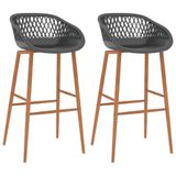 VidaXL Barstoelen 2 st grijs