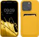 kwmobile iPhone 15 Pro hoesje met pasjeshouder - TPU case - Stralend Geel