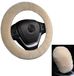 Sinocor GmbH Housse de volant en peluche - Universel - Antidérapant - Beige - Convient aux volants d'un diamètre de 37-39 cm