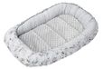 Medi Partners Babynest Knuffelnest 100% Katoen Nest Reis Bed voor baby's 100x60x15cm Uitneembaar inzetstuk (Herten in bladeren met grijze Minky)