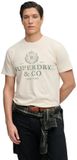 Superdry 1954 Company T-shirt Homme XXXL Coton Col Rond Manches Courtes Logo Birch