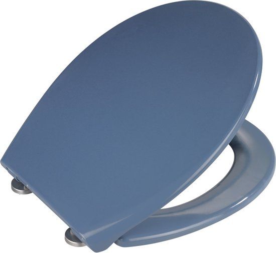 WENKO Premium wc-bril Samos Slate Blue, antibacterieel met automatische sluiting