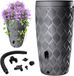 KADAX Tonne d'eau avec jardinière intégrée dans le couvercle, 240 l, tonneau de pluie en plastique, réservoir d'eau de pluie avec robinet, réservoir de pluie résistant au gel (gris foncé)