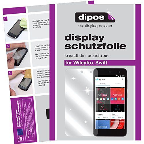 dipos I 2 x beschermfolie, helder, compatibel met Wileyfox Swift folie, displaybeschermfolie