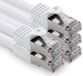 Freiwerk 1,5 m - wit - verpakking van 5 CAT.7 netwerkkabel LAN Ethernet patchkabel S-FTP LSZH PIMF 10GB s RJ45-stekker Cat6a