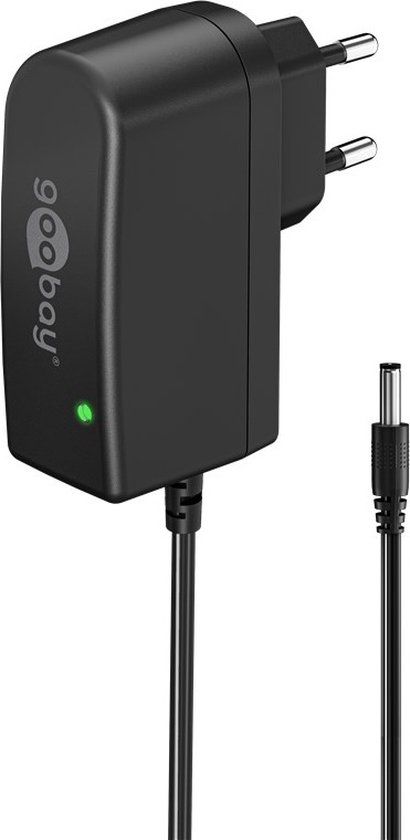 Goobay 64977 - Voedingsadapter - 12V / 1A / 12W - 5,5mm x 2,1mm - Zwart