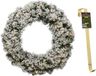 Decoris Groen/witte led kerstkrans 60 cm Imperial met kunstsneeuw en met gouden hanger