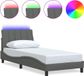 Hanko Cadre de lit sans matelas 90x190 cm tissu gris foncé