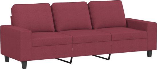 vidaXL Driezitsbank 180 cm stof wijnrood