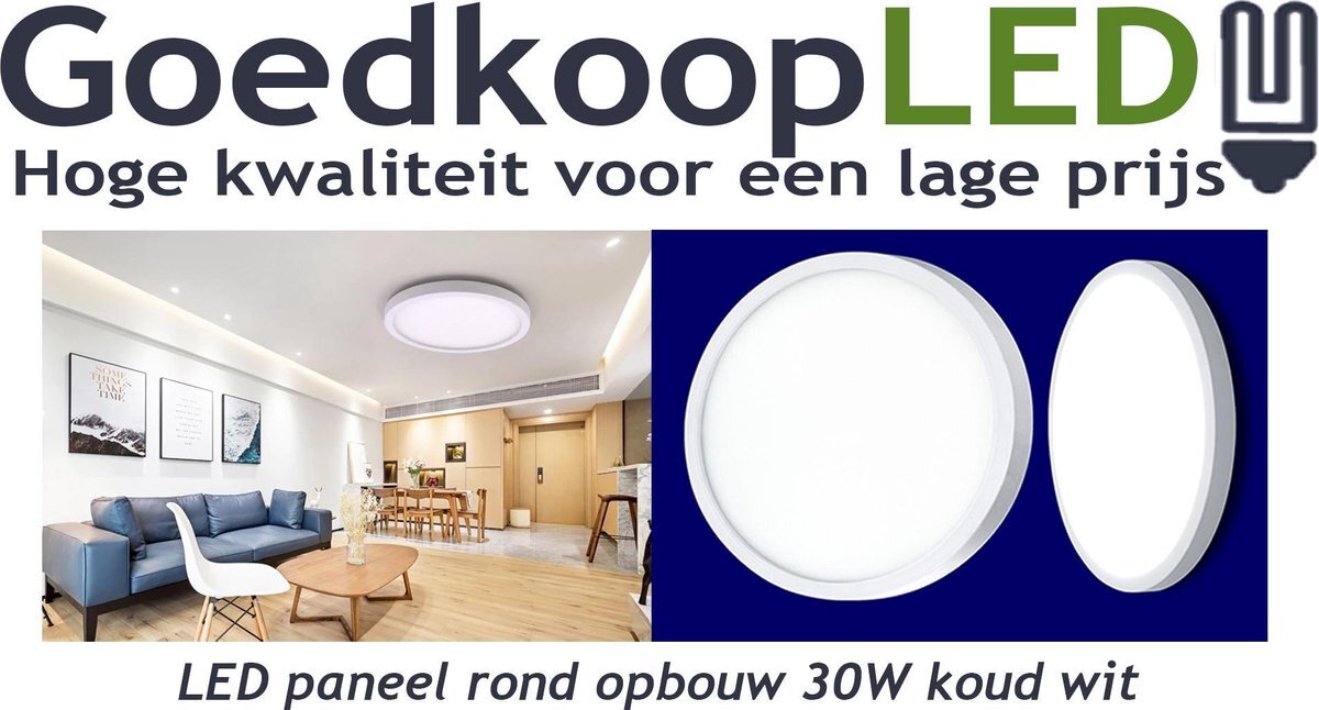 JULI LED paneel rond opbouw 30W koud wit