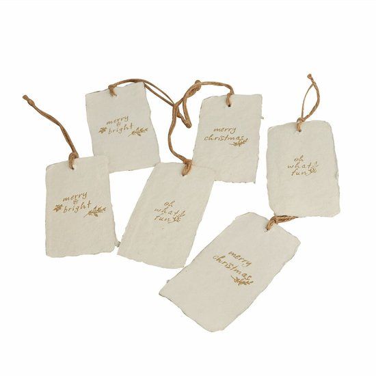 LOBERON Hanger set van 6 Aamira wit/goudkleurig