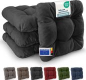 Beautissu HighLux SK – Set van 4 Premium Stoelkussen 35x35 cm Antraciet