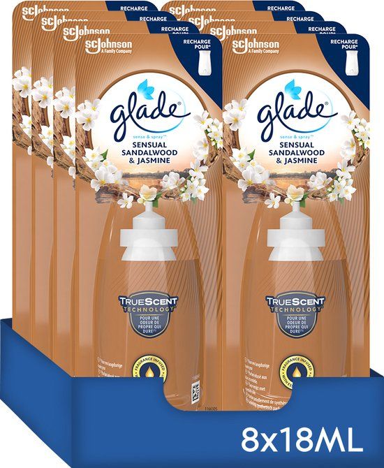 Glade Sense & Spray Sensual Sandalwood & Jasmine navullingen - 8 x 18ML