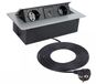 D LIGHT Design Light Kombibox - Stekkerdoos - 2 stopcontacten - USB A en USB C - Inbouw Stekkerblok met 3 meter kabel - Aluminium