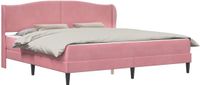 vidaXL Bedframe met hoofdeinde Roze 200 x 200 cm Fluweel