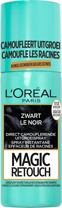 L'Oréal Magic Retouch Zwart - camouflerende uitgroei spray 75ml zwart
