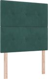 vidaXL Boxspringbed met hoofdeinde, donkergroen, 100 x 200 cm, fluweel