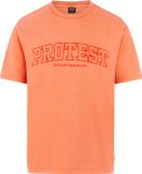 Protest PRTDoyle T-shirt Heren Korte Mouwen Ronde Hals Loose Fit Katoen Burnt Peach M