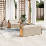 Maison Exclusive - Ensemble de meubles de jardin 6 pièces avec canapé et coussins, beige, en polyrotin