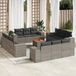 Maison Exclusive - Ensemble de jardin, 13 pièces, avec coussins, gris, en polyrotin