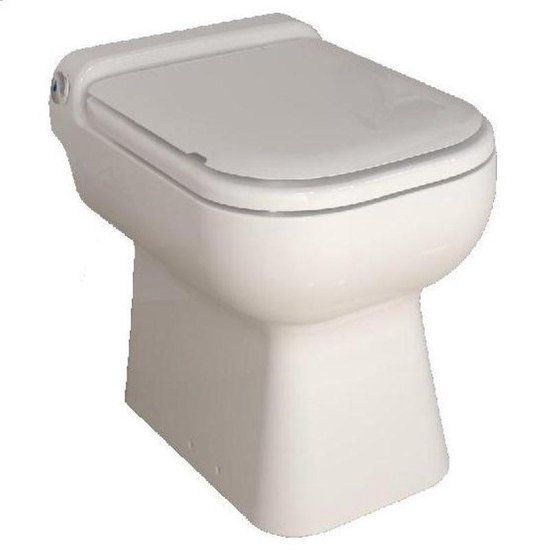 Sanibroyeur Sanicompact Luxe faecalienvermaler in staande closetpot met closetzitting 006145