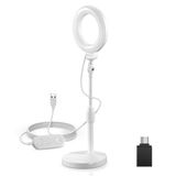 NEEWER Basic 12,7 cm (5 inch) ringbureaulamp met houder, 10 W ledlamp, selfies met mobiele telefoonhouder, compatibel met iPhone, voor opnames, laptop, webcam, zoom, videoconferenties