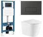 QeramiQ Dely Toiletset - inbouwreservoir Qeramiq Flush - slim zitting - kunststof mat antraciete bedieningsplaat - rechthoekige knoppen - glans wit