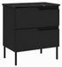 3E 3xE living.com 3xE living Staande Badkamerkast onder Wastafel met Blad, 2 Lades met Softclose, Geribbeld MDF Front 16 mm, Zwart + Blad Marmer Black Royal, Gefreesde Grepen, Poten Zwart, 60 x 46 x 73,6 cm
