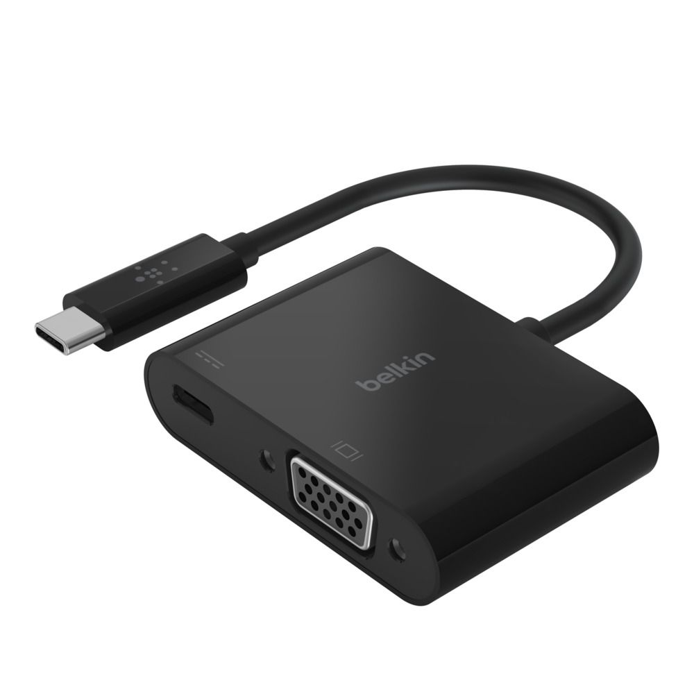 Belkin USB-C naar VGA + Charge Adapter - Zwart