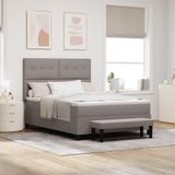 Maison Exclusive - Lit boxspring avec tête de lit, couleur taupe, 140 x 190 cm, rembourré