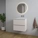 Saniclass Chaci Badkamermeubelset - 60x46x55cm - keramische wastafel wit - 1 wasbak - zonder kraangat - 2 lades - ronde spiegel met verlichting - mat cotton (beige)