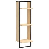 VidaXL Wandrek 3-laags Metaal, Hout Eiken 30x25x100 cm