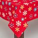 Homescapes Nappe Flocons de neige rouges 100% Coton, 138 x 178 cm
