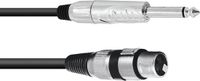Omnitronic 3022516M XLR Adapterkabel [1x XLR-bus 3-polig - 1x Jackplug male 6,3 mm (mono)] 2.00 m Zwart