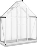 vidaXL Tuinkas met basisframe - 169x58x202 cm - Aluminium - Zilverkleurig