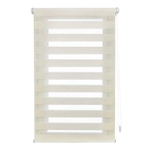 INTERBLIND EasyFix Rolgordijn - 85x130cm - Zonder Boren - Nacht en Dag - Ecru