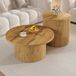 STILVORA Salontafel Set - Dubbel Rond En Flexibel Te Combineren - Voor Woonkamer En Zithoek - MDF Natuurlijk - 75x75x36; 50x50x50,5