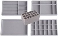 Merkloos / Sans marque Allesto Sieraden Opbergsysteem - 4 Stuks - 12.5 X 21 X 2.5 Cm - Sieraden Doos - Opstapelbaar - Grijs