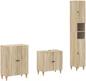 vidaXL - 3-delig - badkamerkast - set - ALKMAAR - Sonoma - Eiken - Bewerkt - hout