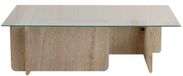 Hanah Home Glazen salontafel "Flavio" 105 x 65 x 30 cm - Zwart hout
