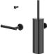 IVY Accessoireset 1 - Wandmodel Toiletborstelhouder met Handdoekhaak en Toiletrolhouder - Zwart Chroom