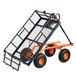 VEVOR Kuipkar, draagvermogen 181 kg, robuuste metalen tuinwagen met eenvoudig te monteren frame, 2-in-1 converteerbare handgreep, 255 mm wielen, gazonwagen