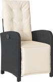 vidaXL Fauteuil de jardin réglable avec repose-pieds en polyrotin noir