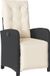 vidaXL Fauteuil de jardin réglable avec repose-pieds en polyrotin noir